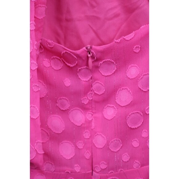 Eliza J. Pink Chiffon Cut Out Ruffle Dress-Size 12-Back Tie-Lined-Beachy - Picture 11 of 12